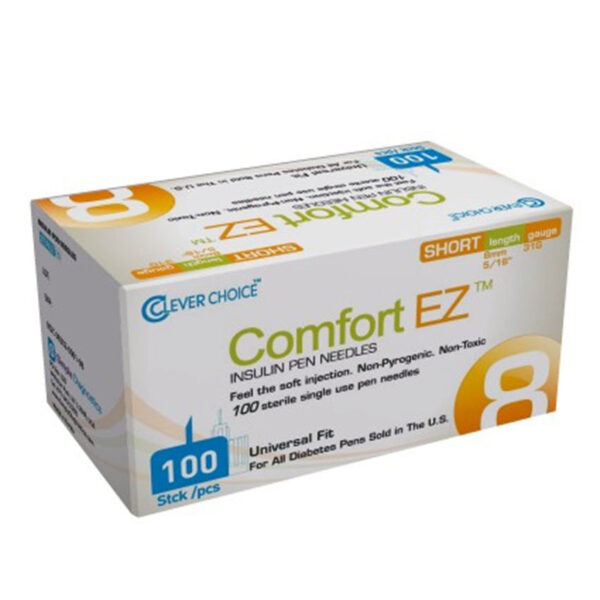 Clever Choice Comfort EZ Insulin Pen Needles - 31G 8mm 100/bx